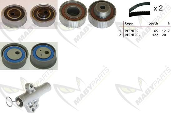 Mabyparts OBK010458 - Комплект ангренажен ремък vvparts.bg