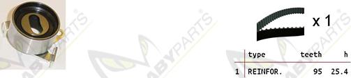 Mabyparts OBK010453 - Комплект ангренажен ремък vvparts.bg