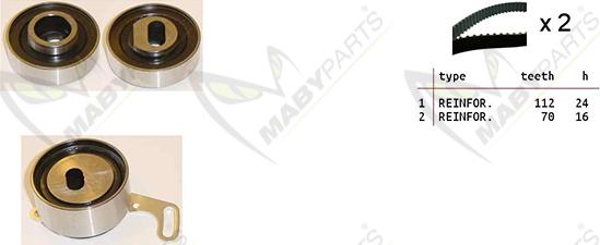 Mabyparts OBK010464 - Комплект ангренажен ремък vvparts.bg