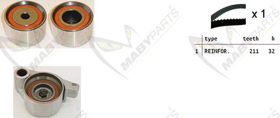 Mabyparts OBK010466 - Комплект ангренажен ремък vvparts.bg