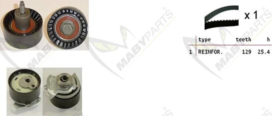 Mabyparts OBK010468 - Комплект ангренажен ремък vvparts.bg