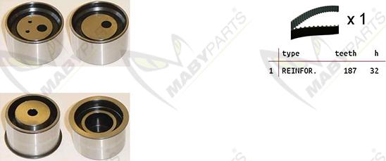 Mabyparts OBK010463 - Комплект ангренажен ремък vvparts.bg