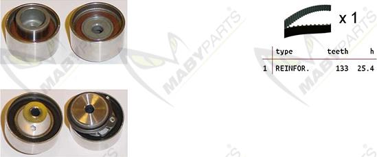 Mabyparts OBK010467 - Комплект ангренажен ремък vvparts.bg