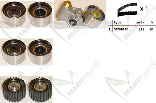 Mabyparts OBK010404 - Комплект ангренажен ремък vvparts.bg