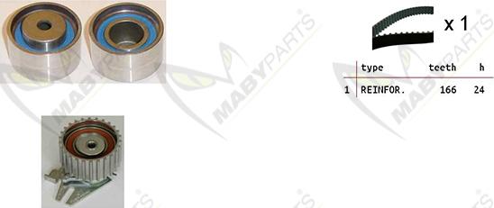 Mabyparts OBK010419 - Комплект ангренажен ремък vvparts.bg