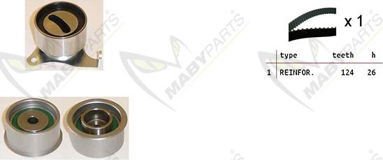 Mabyparts OBK010485 - Комплект ангренажен ремък vvparts.bg