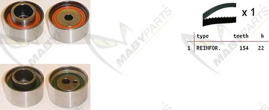 Mabyparts OBK010481 - Комплект ангренажен ремък vvparts.bg
