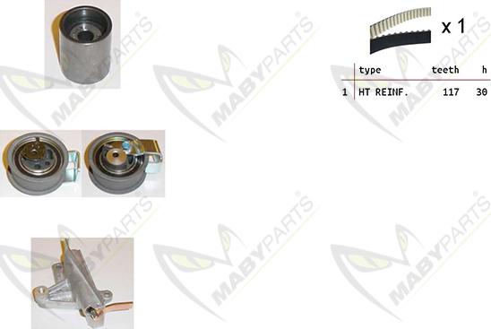 Mabyparts OBK010429 - Комплект ангренажен ремък vvparts.bg