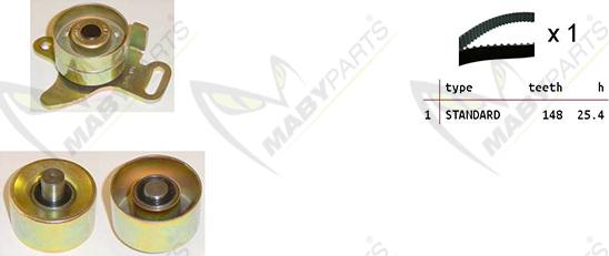 Mabyparts OBK010424 - Комплект ангренажен ремък vvparts.bg