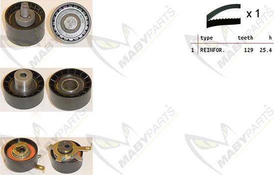 Mabyparts OBK010420 - Комплект ангренажен ремък vvparts.bg