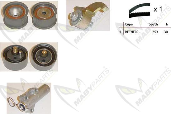 Mabyparts OBK010428 - Комплект ангренажен ремък vvparts.bg