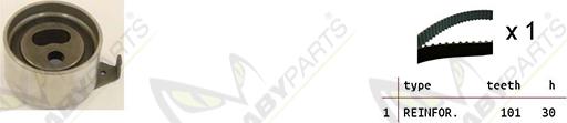 Mabyparts OBK010473 - Комплект ангренажен ремък vvparts.bg