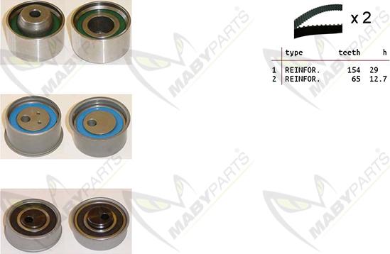 Mabyparts OBK010503 - Комплект ангренажен ремък vvparts.bg