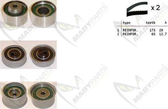 Mabyparts OBK010515 - Комплект ангренажен ремък vvparts.bg