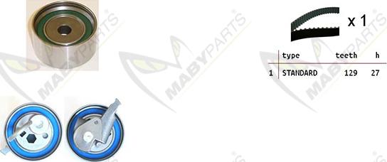 Mabyparts OBK010516 - Комплект ангренажен ремък vvparts.bg