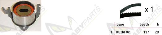 Mabyparts OBK010512 - Комплект ангренажен ремък vvparts.bg