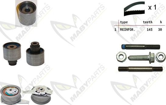 Mabyparts OBK010531 - Комплект ангренажен ремък vvparts.bg