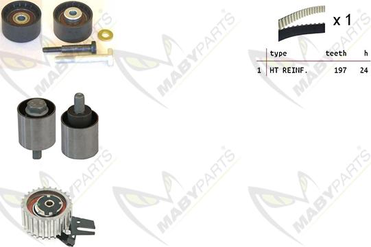 Mabyparts OBK010529 - Комплект ангренажен ремък vvparts.bg