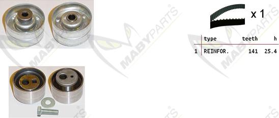 Mabyparts OBK010094 - Комплект ангренажен ремък vvparts.bg