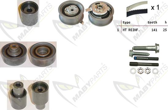 Mabyparts OBK010090 - Комплект ангренажен ремък vvparts.bg