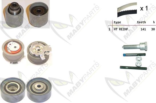 Mabyparts OBK010092 - Комплект ангренажен ремък vvparts.bg