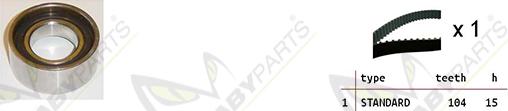 Mabyparts OBK010044 - Комплект ангренажен ремък vvparts.bg