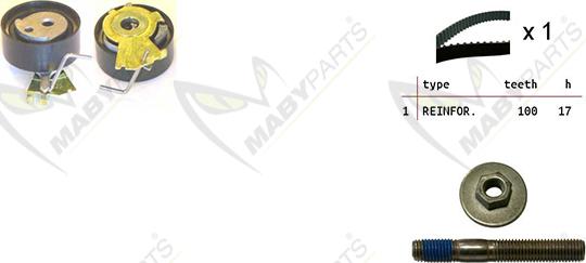 Mabyparts OBK010043 - Комплект ангренажен ремък vvparts.bg