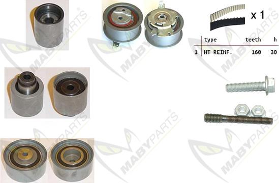 Mabyparts OBK010059 - Комплект ангренажен ремък vvparts.bg