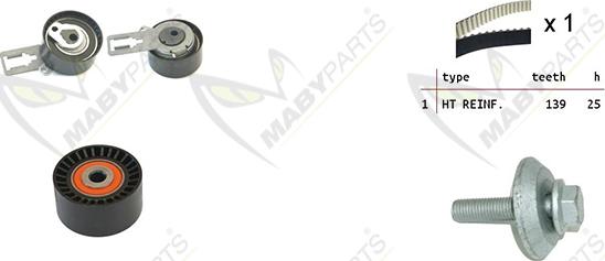 Mabyparts OBK010058 - Комплект ангренажен ремък vvparts.bg