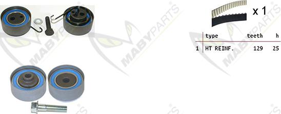 Mabyparts OBK010083 - Комплект ангренажен ремък vvparts.bg