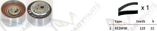 Mabyparts OBK010082 - Комплект ангренажен ремък vvparts.bg