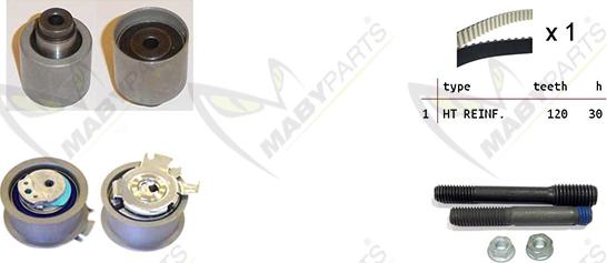 Mabyparts OBK010037 - Комплект ангренажен ремък vvparts.bg