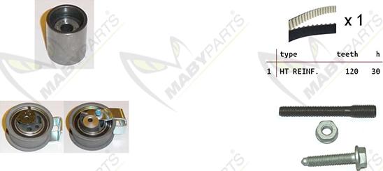 Mabyparts OBK010075 - Комплект ангренажен ремък vvparts.bg