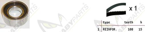 Mabyparts OBK010076 - Комплект ангренажен ремък vvparts.bg