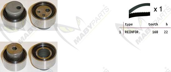 Mabyparts OBK010070 - Комплект ангренажен ремък vvparts.bg