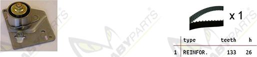 Mabyparts OBK010072 - Комплект ангренажен ремък vvparts.bg