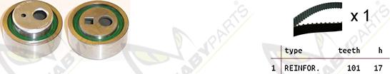 Mabyparts OBK010194 - Комплект ангренажен ремък vvparts.bg