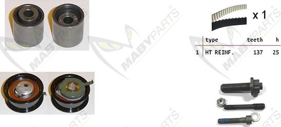 Mabyparts OBK010197 - Комплект ангренажен ремък vvparts.bg
