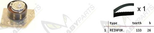 Mabyparts OBK010144 - Комплект ангренажен ремък vvparts.bg