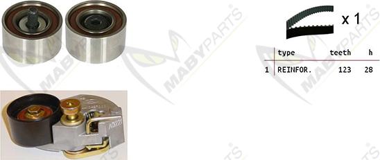 Mabyparts OBK010140 - Комплект ангренажен ремък vvparts.bg