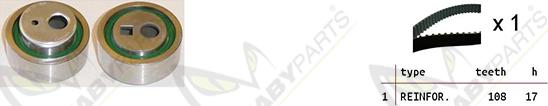 Mabyparts OBK010143 - Комплект ангренажен ремък vvparts.bg