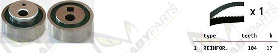 Mabyparts OBK010150 - Комплект ангренажен ремък vvparts.bg