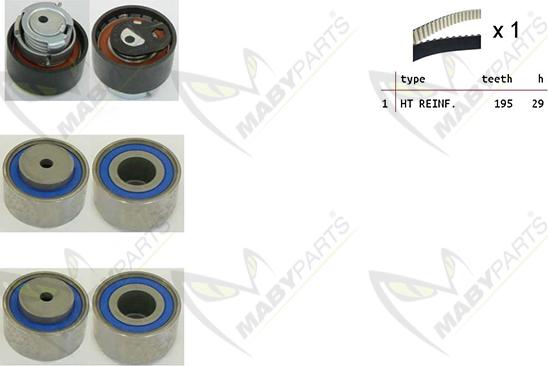 Mabyparts OBK010153 - Комплект ангренажен ремък vvparts.bg