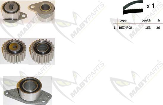 Mabyparts OBK010164 - Комплект ангренажен ремък vvparts.bg