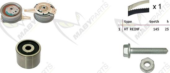 Mabyparts OBK010166 - Комплект ангренажен ремък vvparts.bg