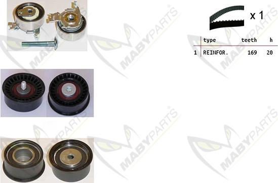 Mabyparts OBK010163 - Комплект ангренажен ремък vvparts.bg