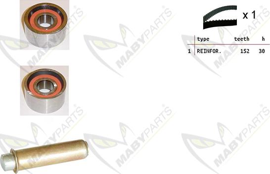 Mabyparts OBK010162 - Комплект ангренажен ремък vvparts.bg