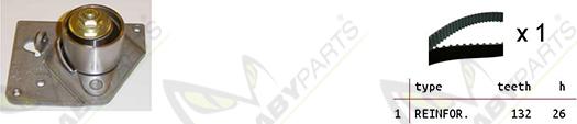 Mabyparts OBK010105 - Комплект ангренажен ремък vvparts.bg