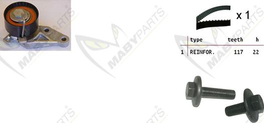 Mabyparts OBK010100 - Комплект ангренажен ремък vvparts.bg