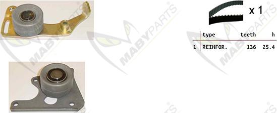 Mabyparts OBK010114 - Комплект ангренажен ремък vvparts.bg